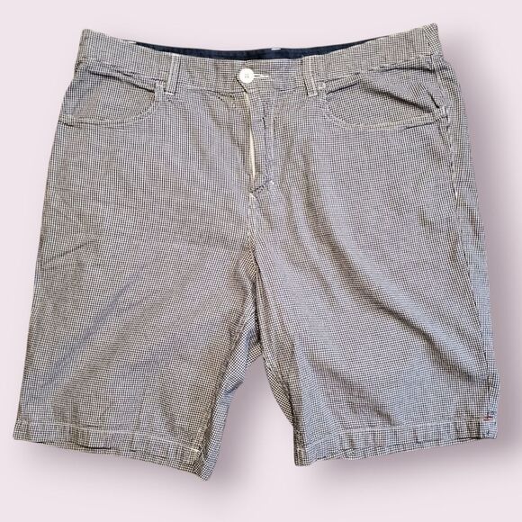 Toad & Co Men's Size 34 Blue And White Checkered Shorts Chinos EUC - Picture 1 of 4